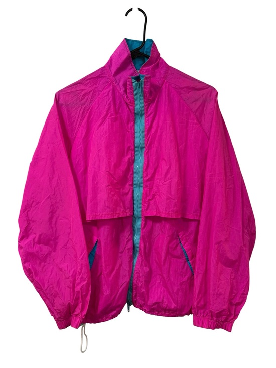 Forrester’s Jackets & Blazers - Forrester’s Vintage neon pink teal MEDIUM windbreaker jacket colorblock neon
